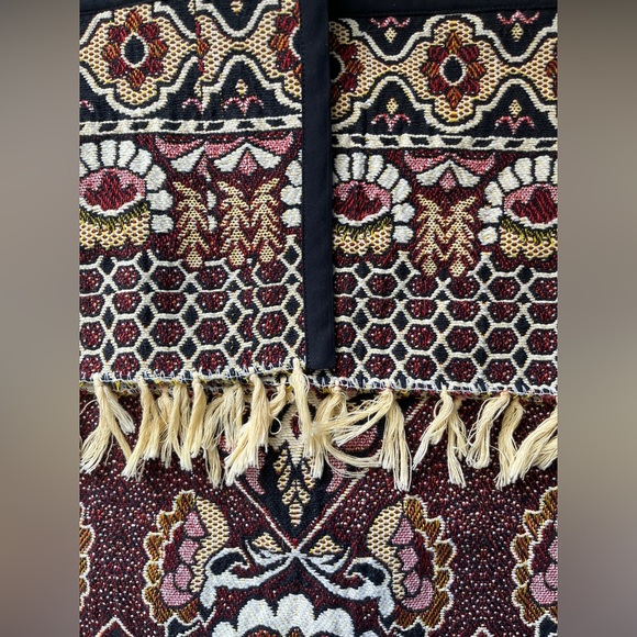 Reworked vintage tapestry duster cardigan with dramatic sleeves, ladies’ XS-M - Picture 11 of 13